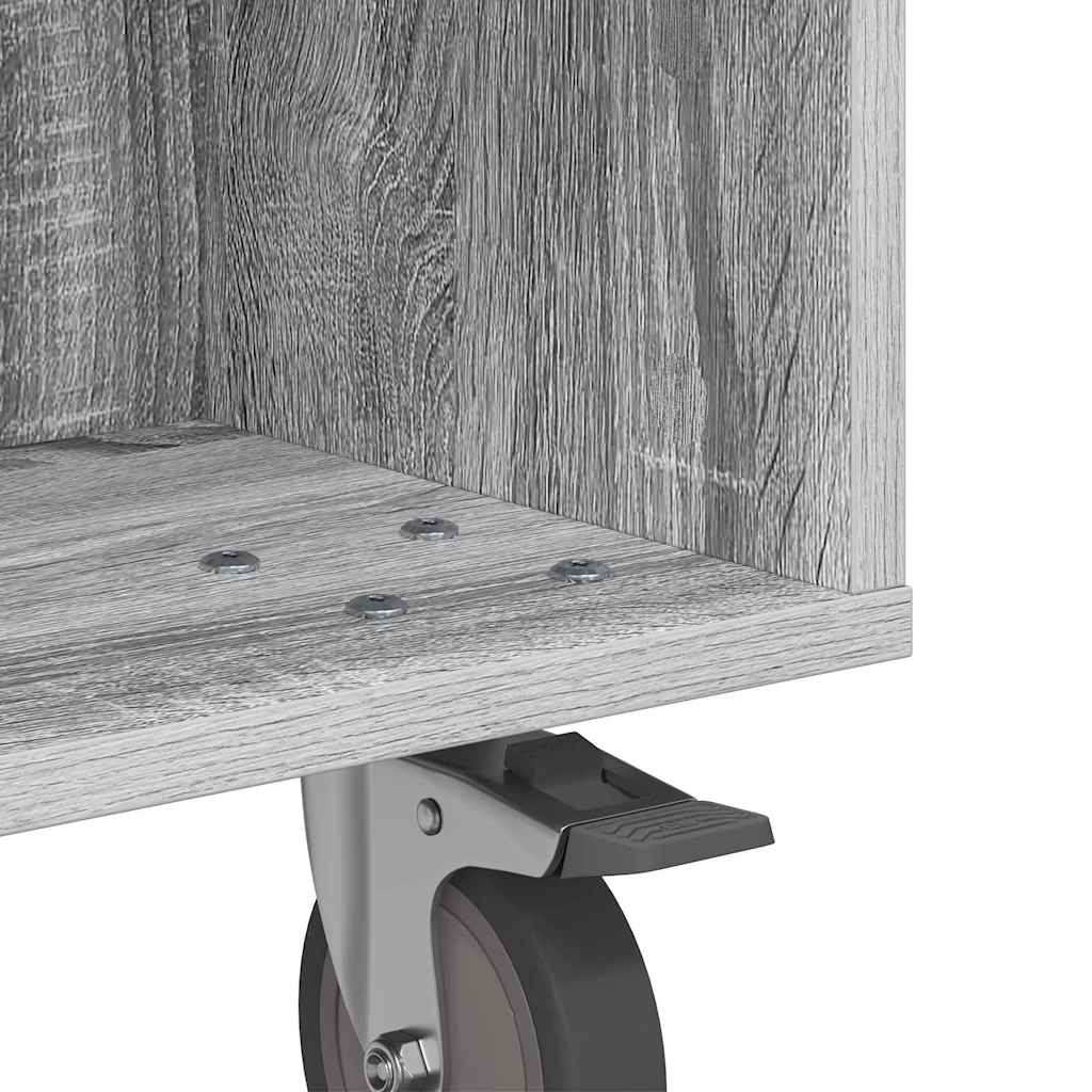 Side Table with Wheels Grey Sonoma 50.5 x 50 x 30 cm