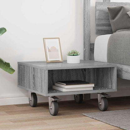 Side Table with Wheels Grey Sonoma 50.5 x 50 x 30 cm