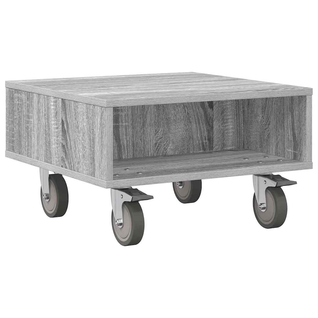 Side Table with Wheels Grey Sonoma 50.5 x 50 x 30 cm