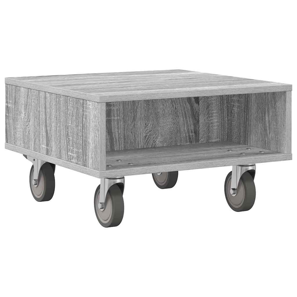 Side Table with Wheels Grey Sonoma 50.5 x 50 x 30 cm