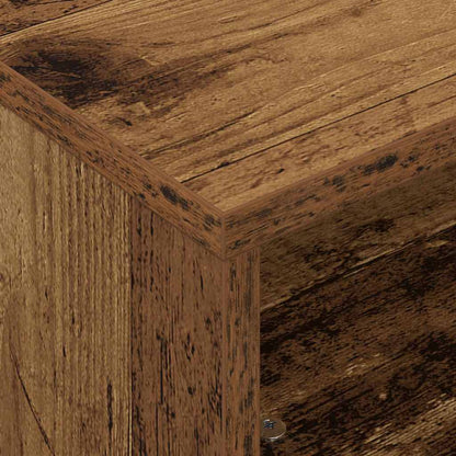 Side Table with Wheels Old Wood 50.5 x 50 x 30 cm