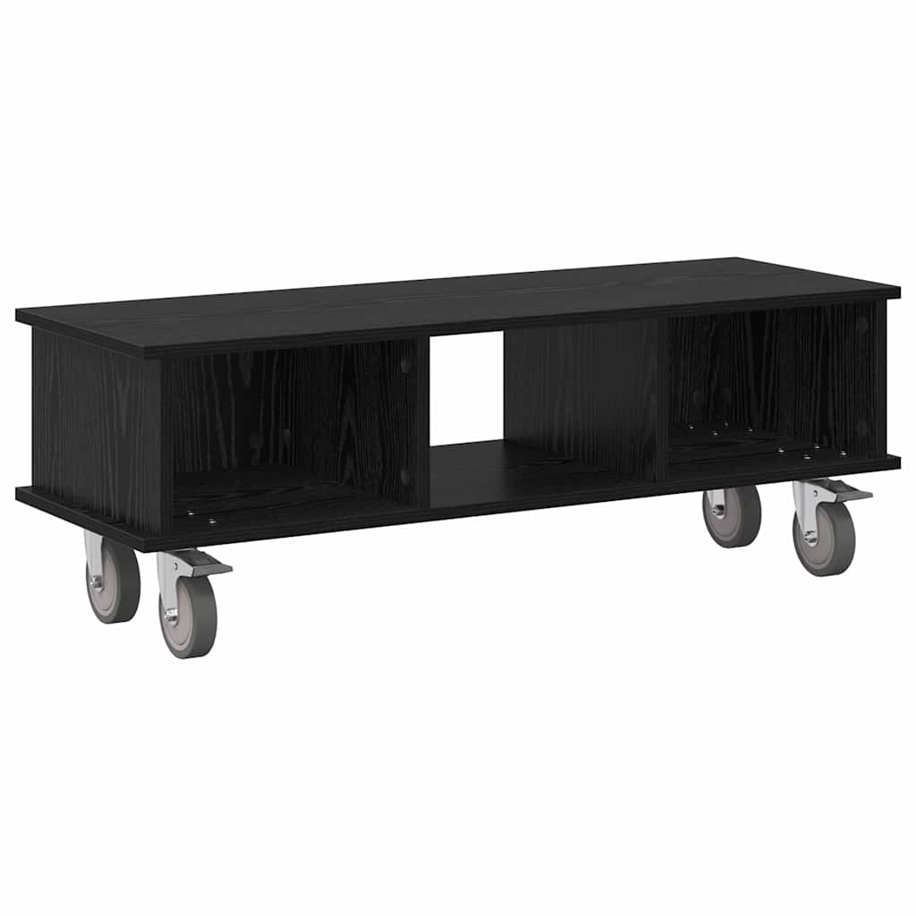 TV Stand Black Oak 100 x 35 x 35 cm Engineered Wood