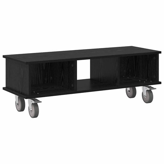 TV Stand Black Oak 100 x 35 x 35 cm Engineered Wood