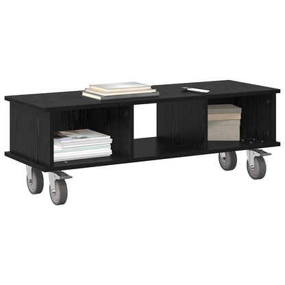 TV Stand Black Oak 100 x 35 x 35 cm Engineered Wood