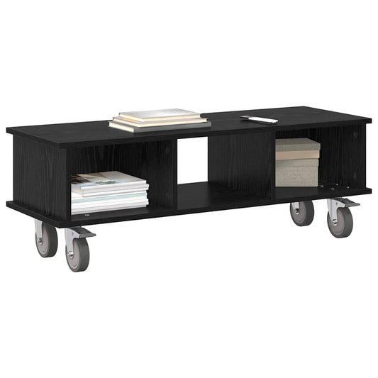 TV Stand Black Oak 100 x 35 x 35 cm Engineered Wood