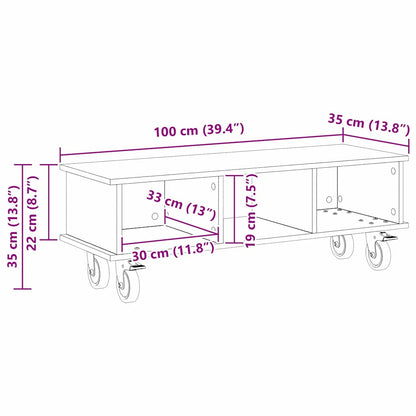 TV Stand Black Oak 100 x 35 x 35 cm Engineered Wood