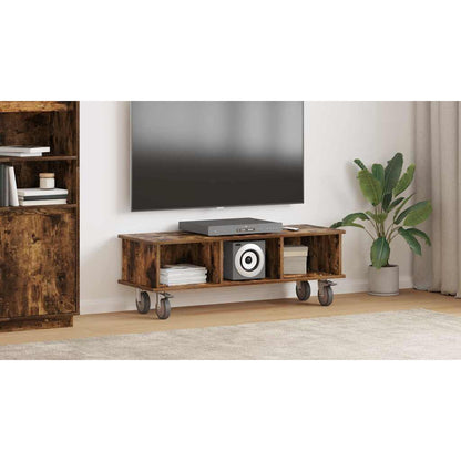 TV Stand Smoked Oak 100 x 35 x 35 cm Engineered Wood