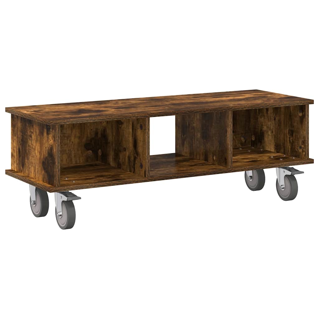 TV Stand 100 x 35 x 35 cm Smoked Oak Engineered Wood