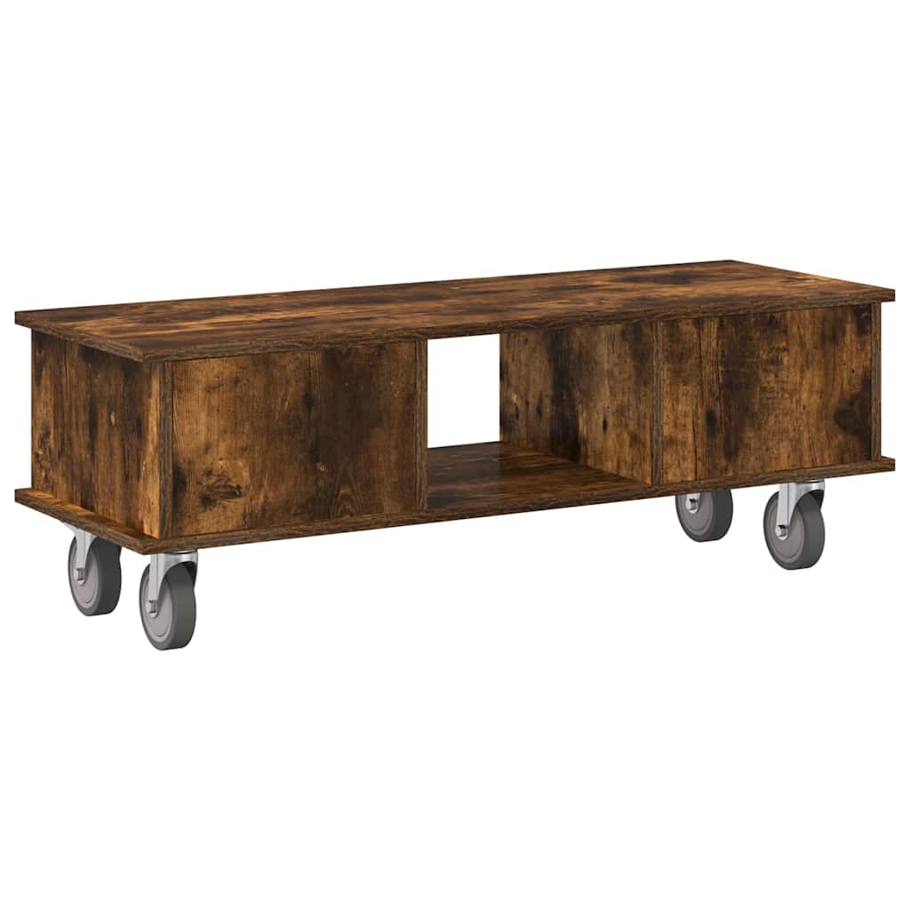 TV Stand 100 x 35 x 35 cm Smoked Oak Engineered Wood