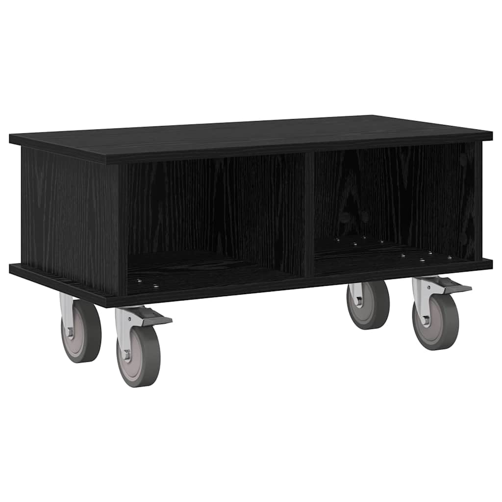 TV Stand Black Oak 68.5 x 35 x 35 cm Engineered Wood