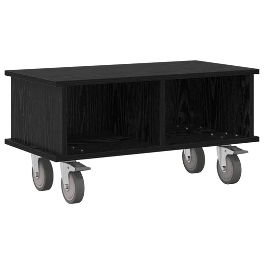 TV Stand Black Oak 68.5 x 35 x 35 cm Engineered Wood