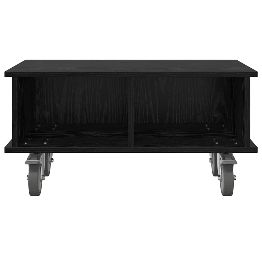 TV Stand Black Oak 68.5 x 35 x 35 cm Engineered Wood