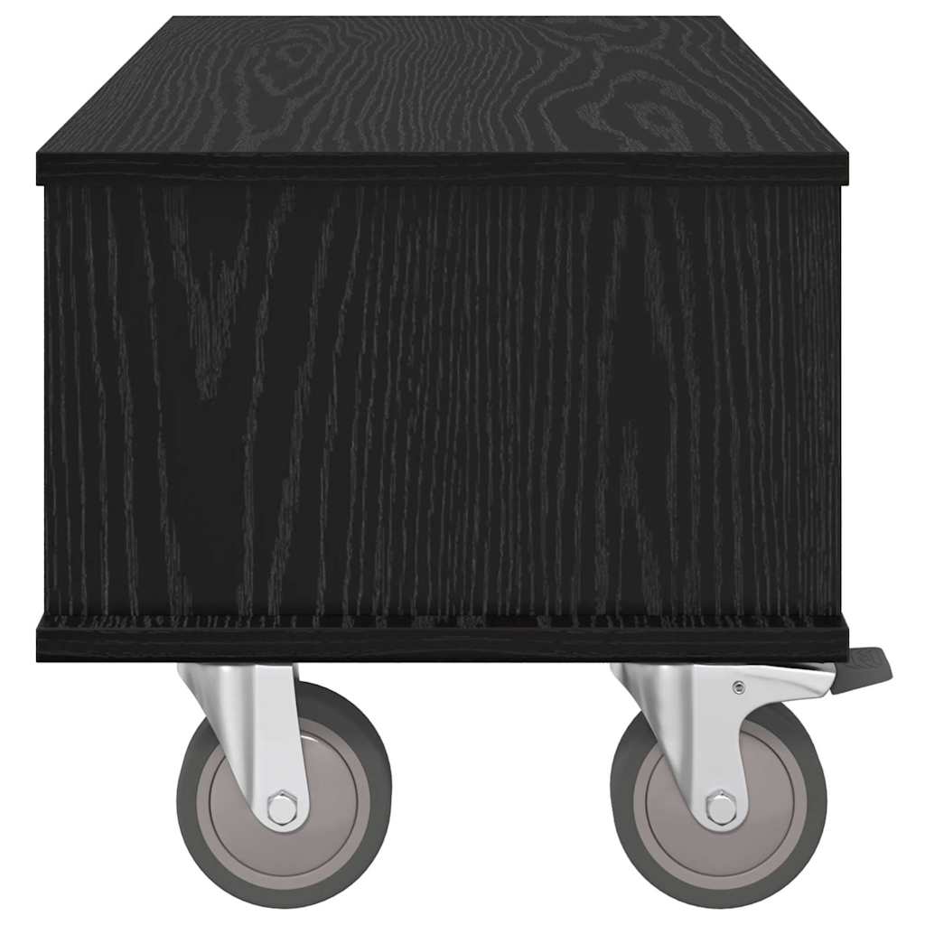 TV Stand Black Oak 68.5 x 35 x 35 cm Engineered Wood