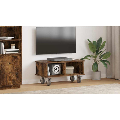 TV Stand Smoked Oak 68.5 x 35 x 35 cm Engineered Wood
