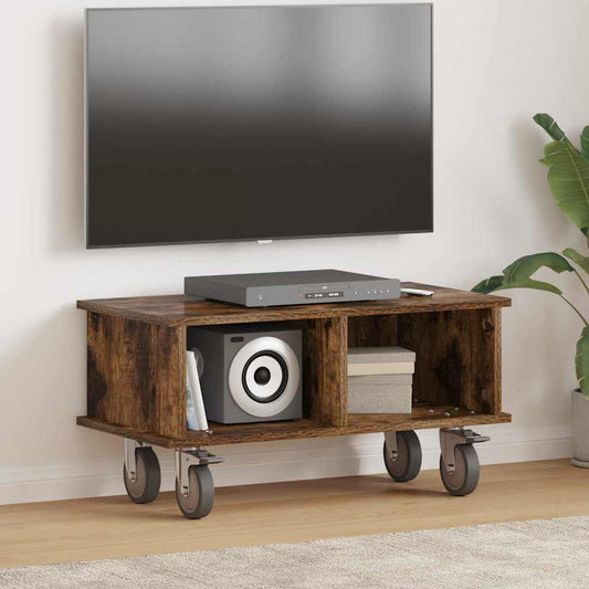 TV Stand Smoked Oak 68.5 x 35 x 35 cm Engineered Wood