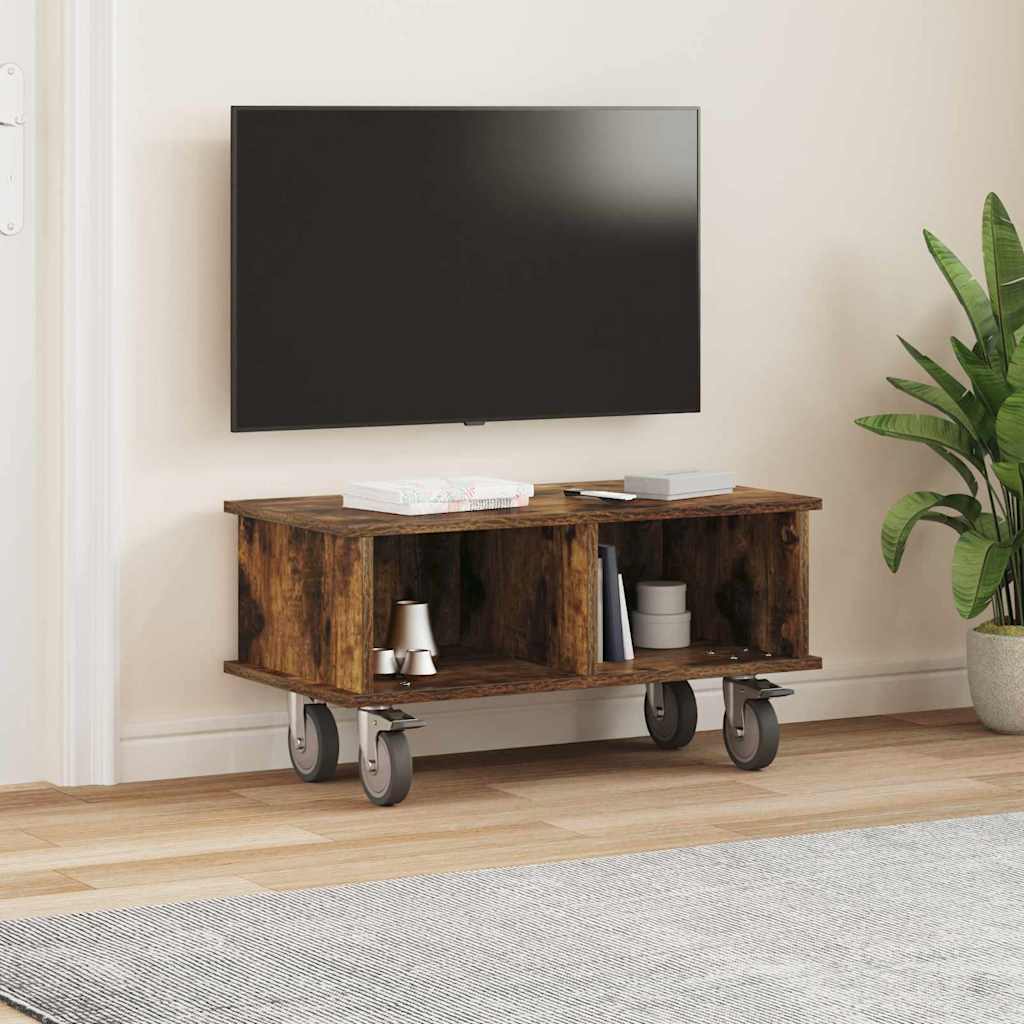 TV Stand 68.5 x 35 x 35 cm Smoked Oak Engineered Wood