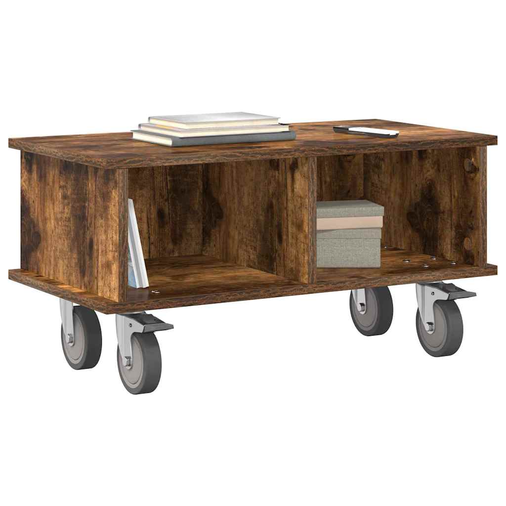 TV Stand Smoked Oak 68.5 x 35 x 35 cm Engineered Wood