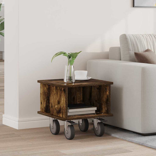 TV Stand Smoked Oak 37 x 35 x 35 cm Engineered Wood