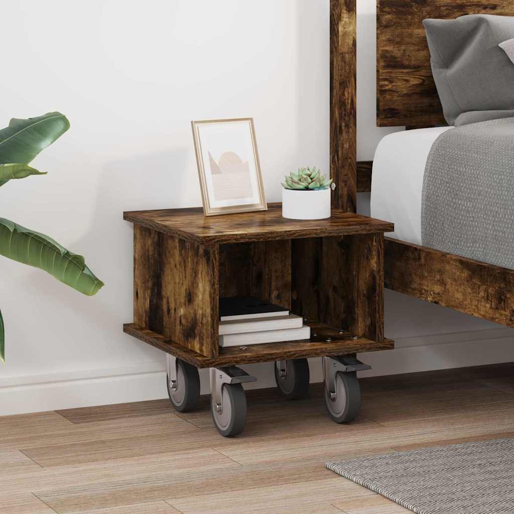 TV Stand 37 x 35 x 35 cm Smoked Oak Engineered Wood