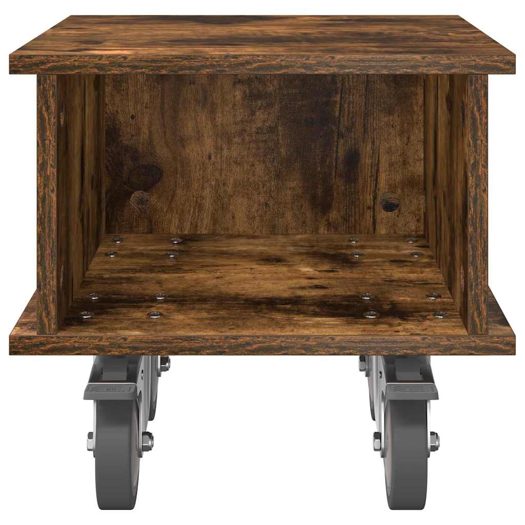 TV Stand Smoked Oak 37 x 35 x 35 cm Engineered Wood
