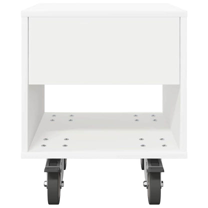 Bedside Table White 40.5 x 40 x 48 cm Engineered Wood