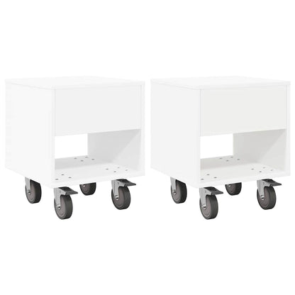 Bedside Table 2 pcs White 40.5 x 40 x 48 cm Engineered Wood