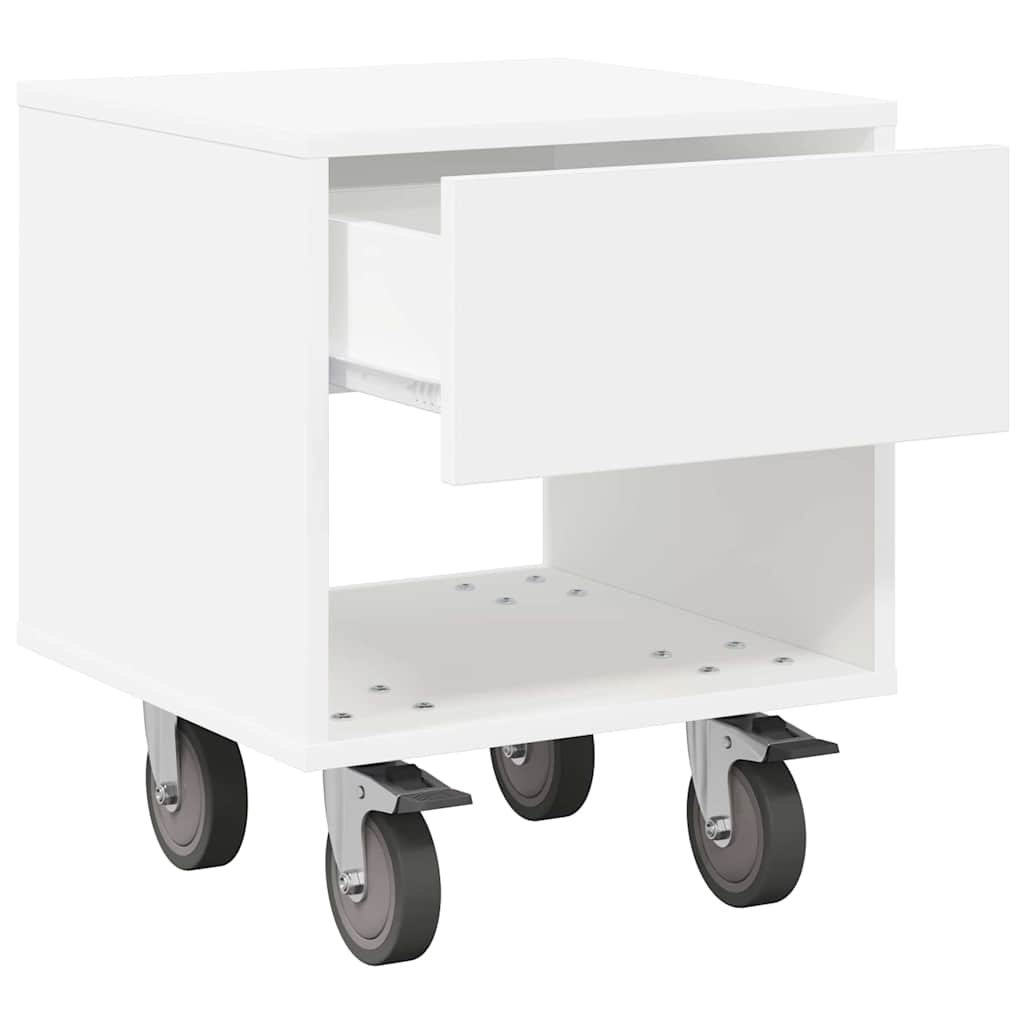 Bedside Table 2 pcs White 40.5 x 40 x 48 cm Engineered Wood