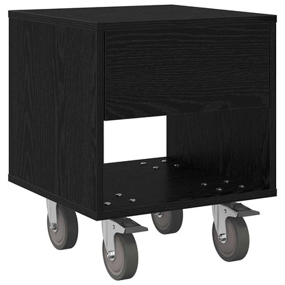 Bedside Table 2 pcs Black Oak 40.5 x 40 x 48 cm Engineered Wood