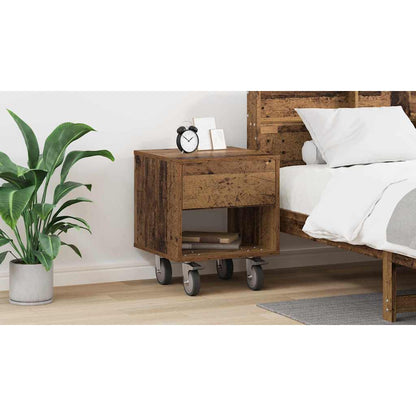 Bedside Table Old Wood 40.5 x 40 x 48 cm Engineered Wood
