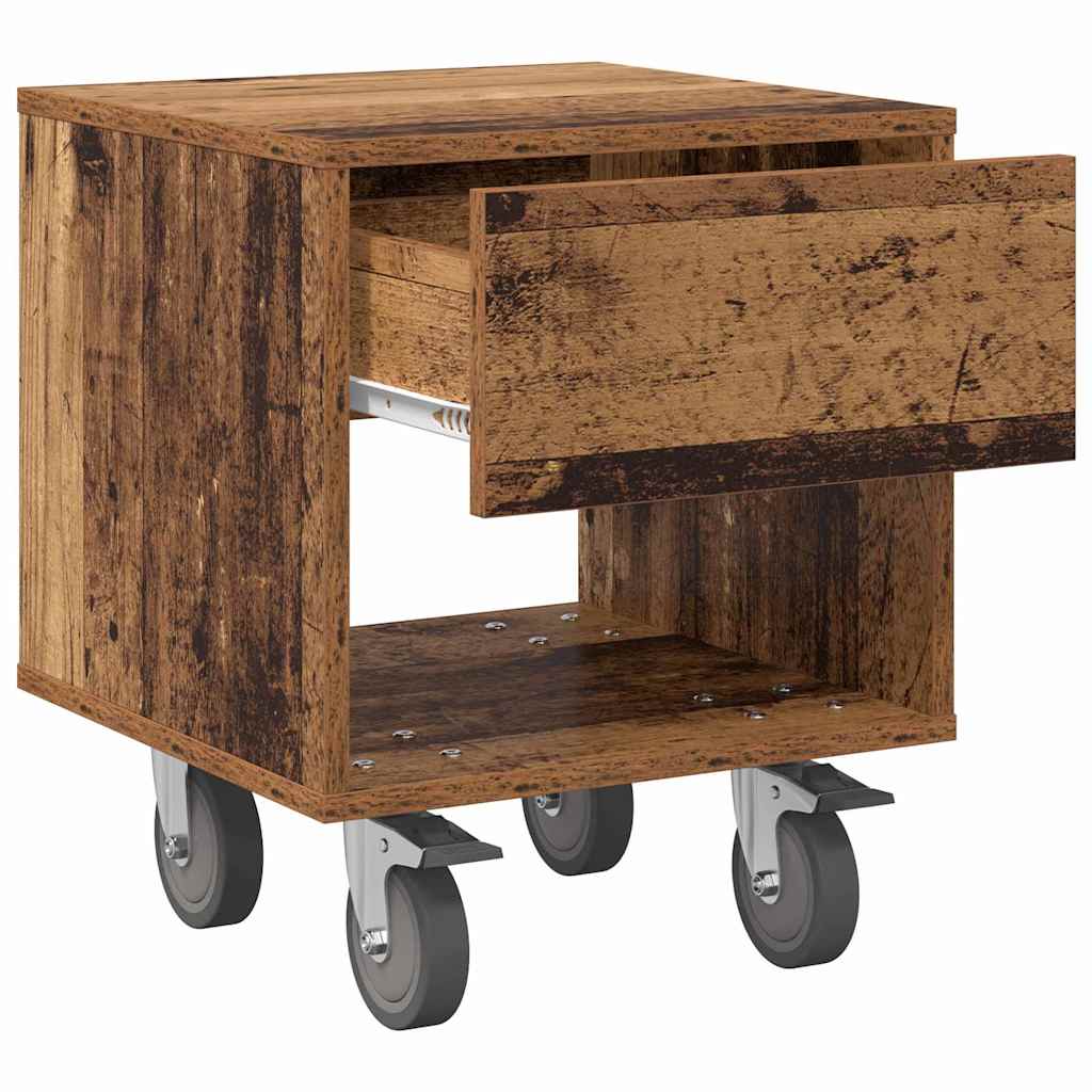 Bedside Table 2 pcs Old Wood 40.5 x 40 x 48 cm Engineered Wood