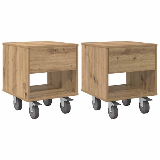 Bedside Table 2 pcs Artisan Oak 40.5 x 40 x 48 cm