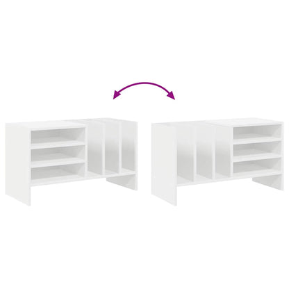 Record Cabinet White 78.5 x 35 x 45 cm Engineered Wood