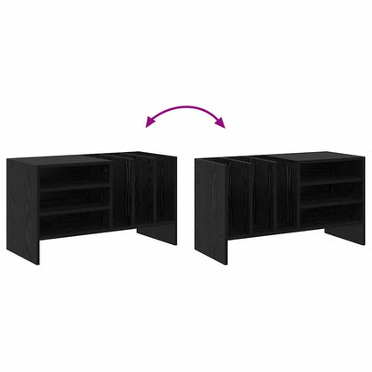Record Cabinet Black Oak 78.5 x 35 x 45 cm Engineered Wood