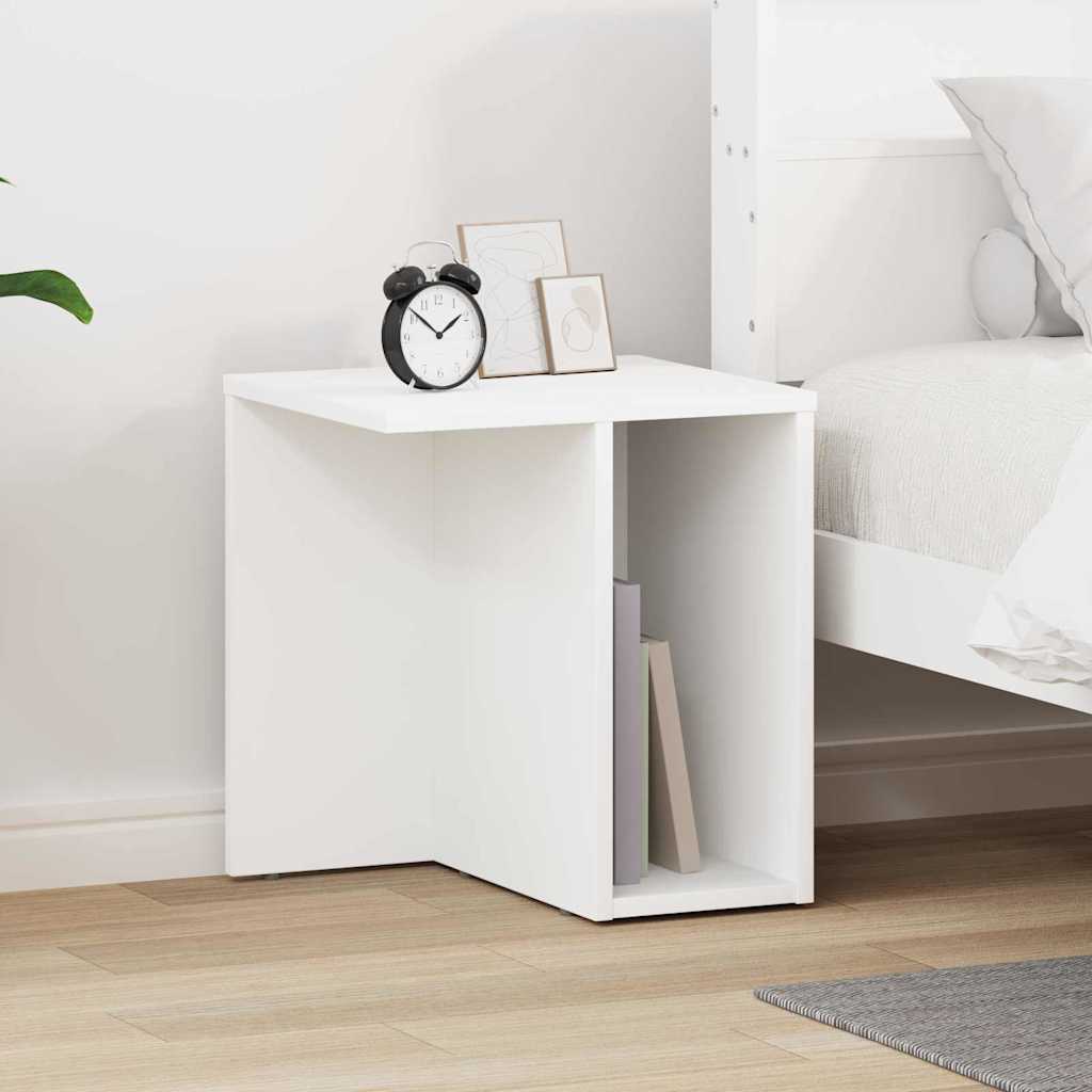 End Table White 37 x 32 x 40 cm Engineered Wood