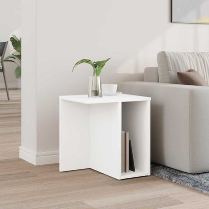 End Table White 37 x 32 x 40 cm Engineered Wood