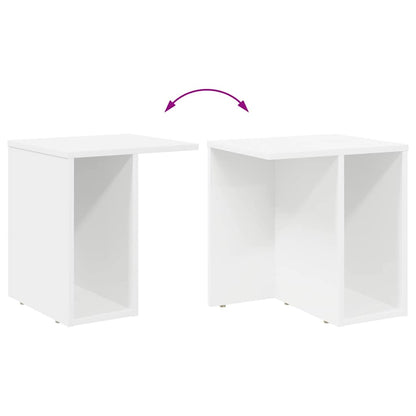 End Table White 37 x 32 x 40 cm Engineered Wood