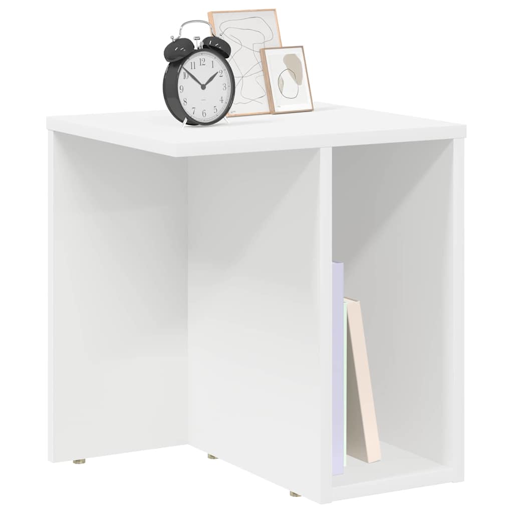 End Table White 37 x 32 x 40 cm Engineered Wood