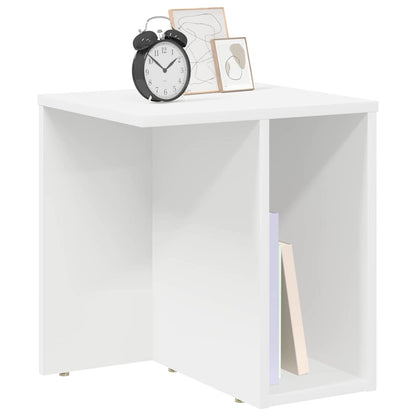 End Table White 37 x 32 x 40 cm Engineered Wood