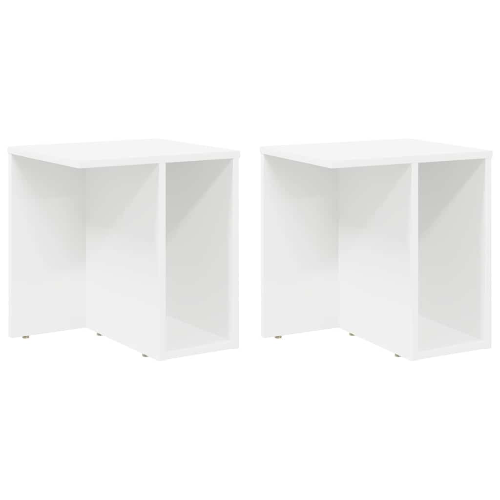 End Table 2 pcs White 37 x 32 x 40 cm Engineered Wood