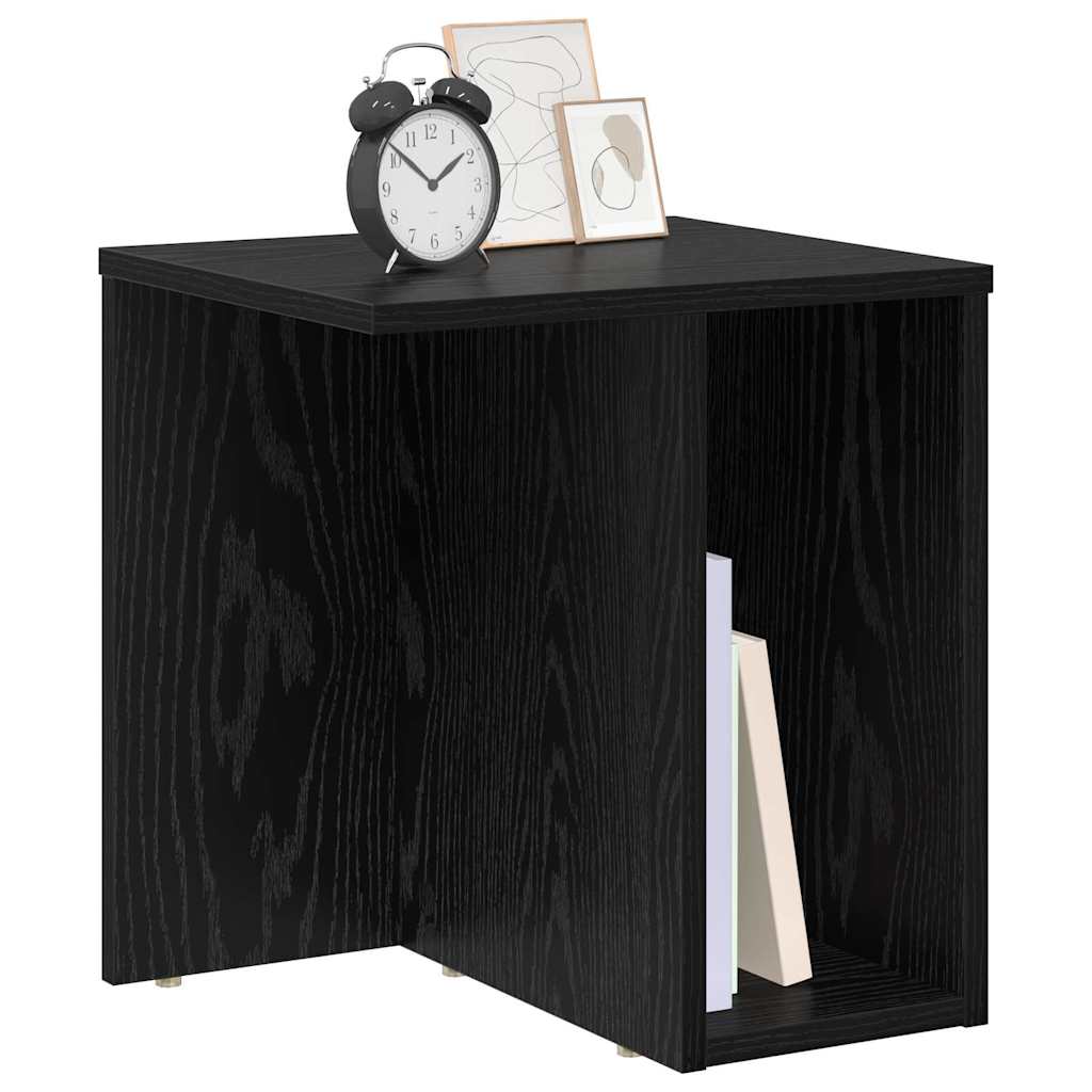 End Table 2 pcs Black Oak 37 x 32 x 40 cm Engineered Wood