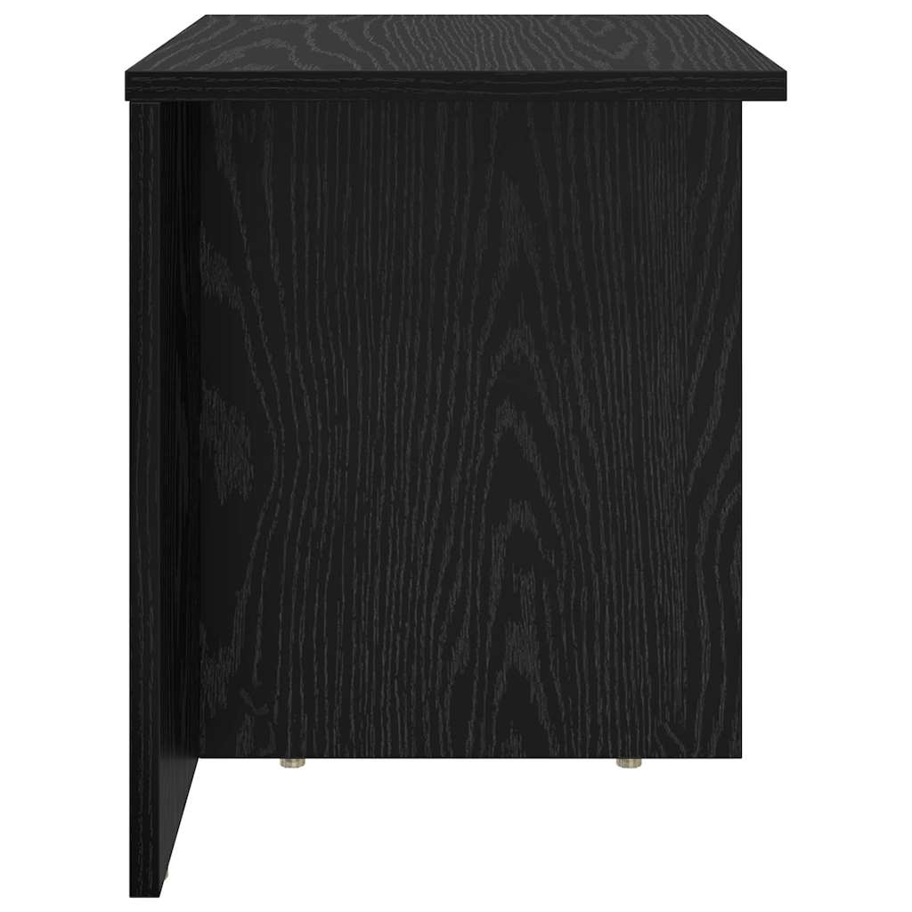 End Table 2 pcs Black Oak 37 x 32 x 40 cm Engineered Wood