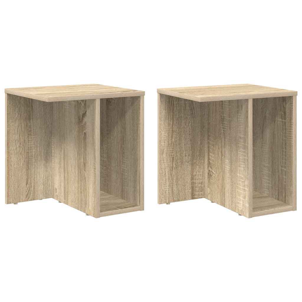 End Table 2 pcs Sonoma Oak 37 x 32 x 40 cm Engineered Wood