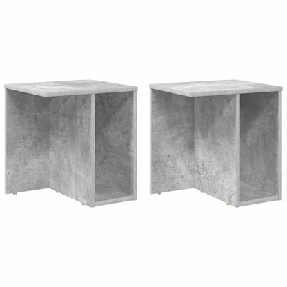 End Table 2 pcs Concrete Grey 37 x 32 x 40 cm Engineered Wood