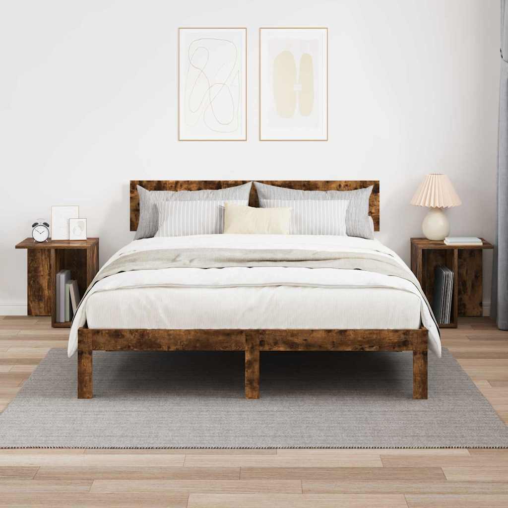 End Table 2 pcs Smoked Oak 37 x 32 x 40 cm Engineered Wood