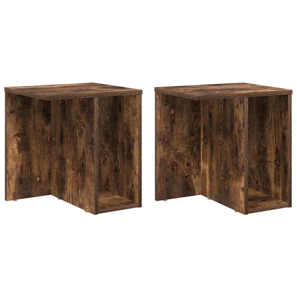 End Table 2 pcs Smoked Oak 37 x 32 x 40 cm Engineered Wood