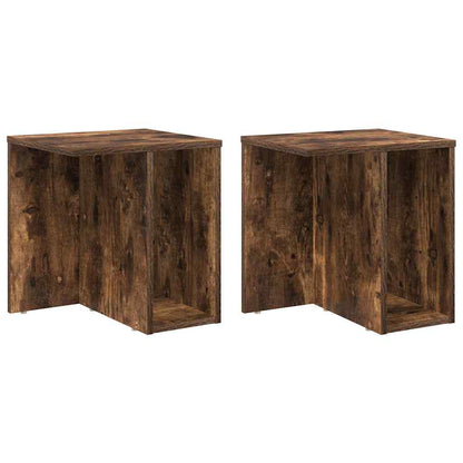 End Table 2 pcs Smoked Oak 37 x 32 x 40 cm Engineered Wood