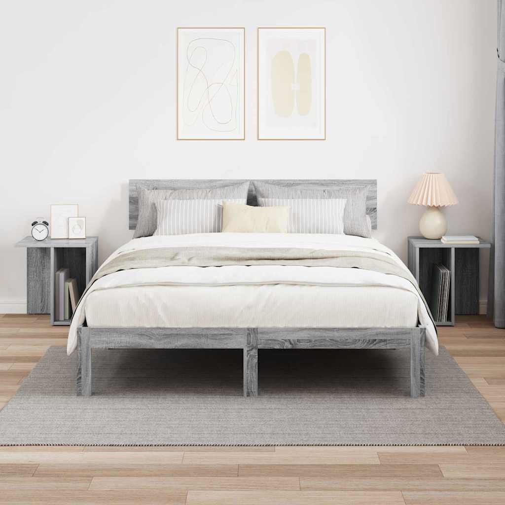 End Table 2 pcs Grey Sonoma 37 x 32 x 40 cm Engineered Wood