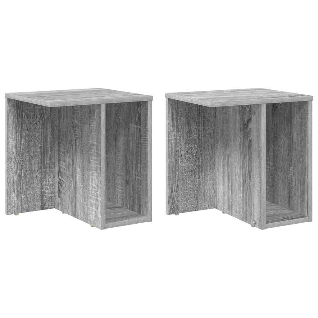 End Table 2 pcs Grey Sonoma 37 x 32 x 40 cm Engineered Wood