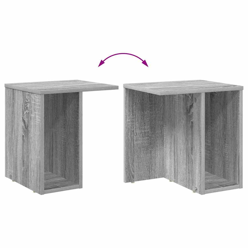 End Table 2 pcs Grey Sonoma 37 x 32 x 40 cm Engineered Wood