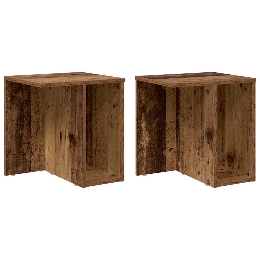 End Table 2 pcs Old Wood 37 x 32 x 40 cm Engineered Wood